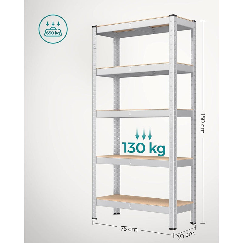 Songmics 2 Pack Metal Shelves For Shed Garage, 75x30x150cm Songmics