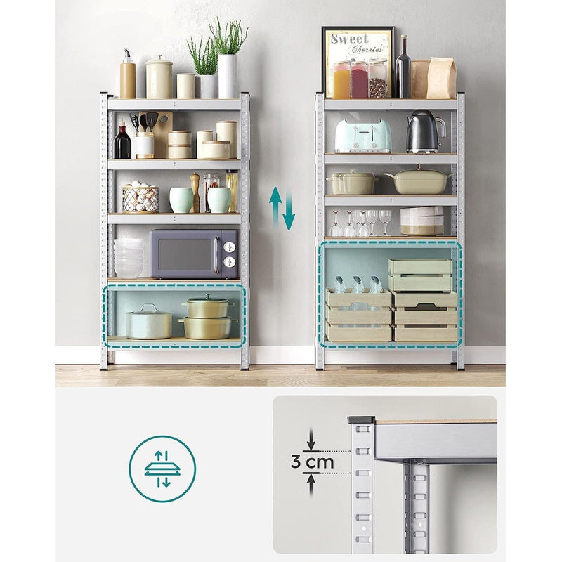 Songmics 2 Pack Metal Shelves For Shed Garage, 75x30x150cm Songmics