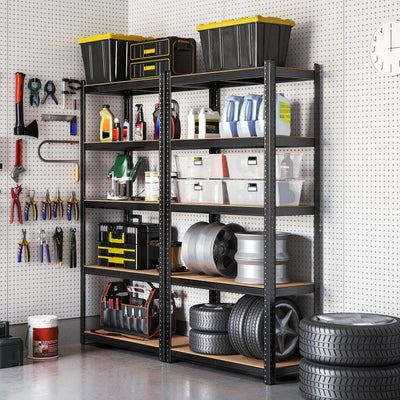 Black Shed Storage Shelves 90x40x180cm by Songmics Songmics