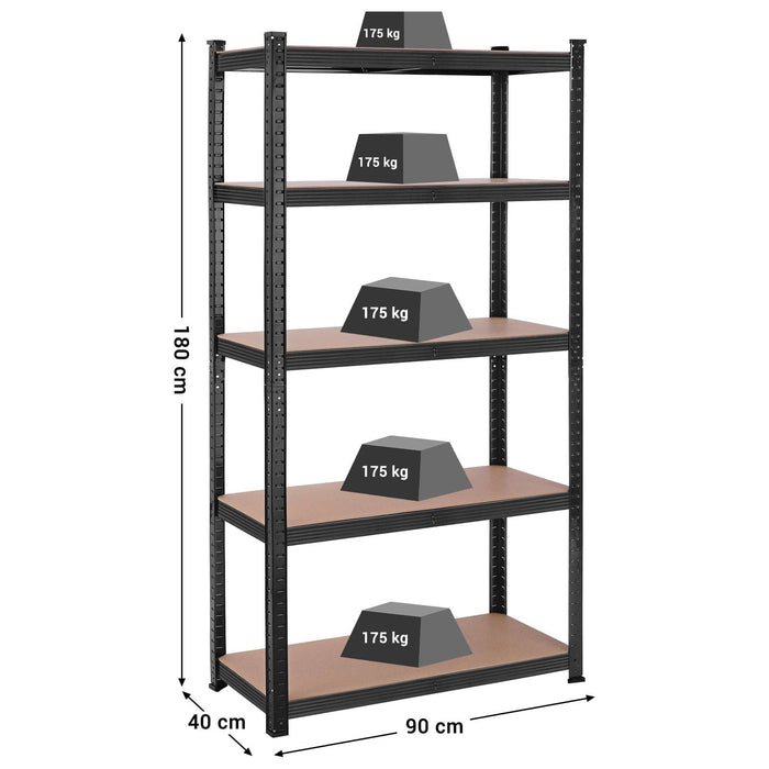 Shed Storage Shelves 90x40x180cm Black