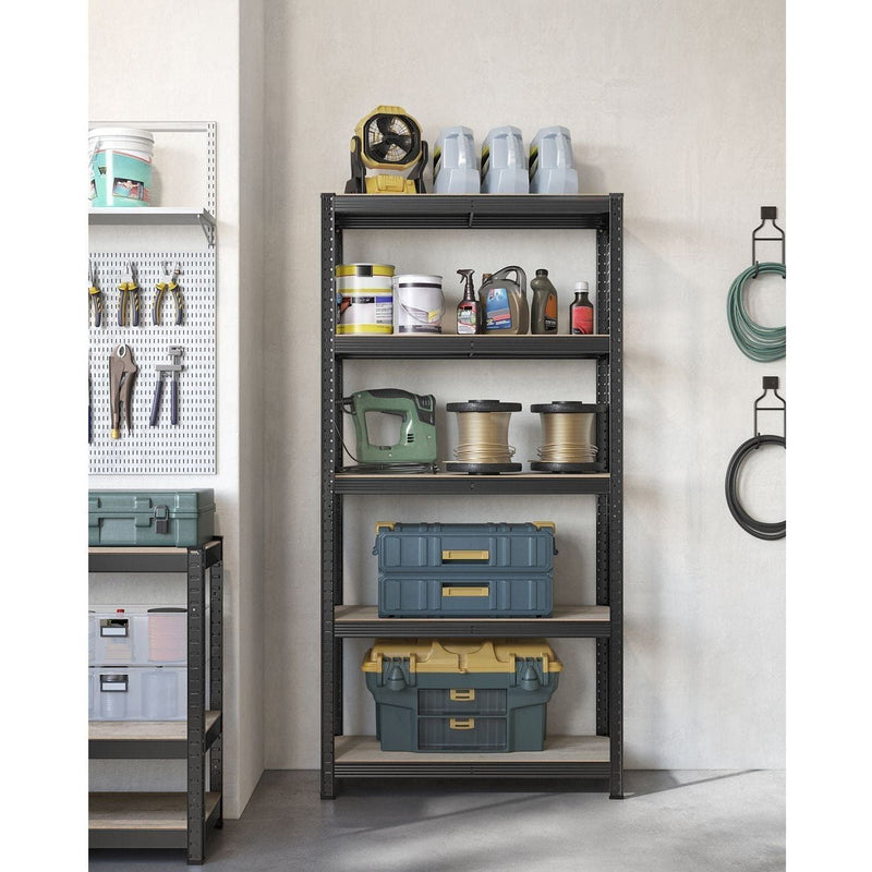 Metal Shelves For Garage 90x40x180cm Black by Songmics