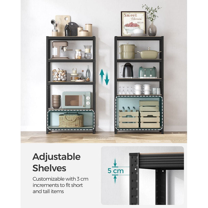 Metal Shelves For Garage 90x40x180cm Black by Songmics