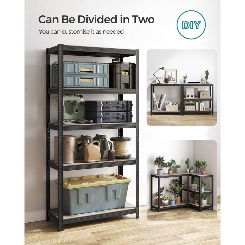 Metal Shelves For Garage 90x40x180cm Black by Songmics