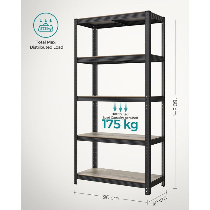 Metal Shelves For Garage 90x40x180cm Black