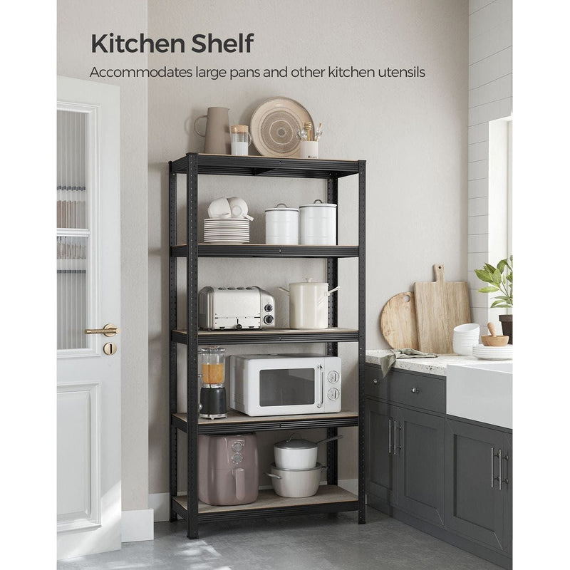 Metal Shelves For Garage 90x40x180cm Black by Songmics