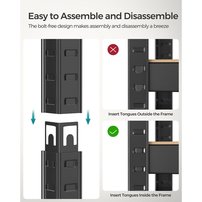 Songmics Garage Racking 40x80x160cm Black