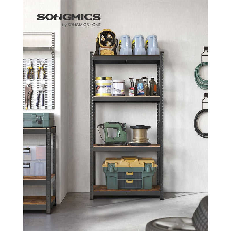 Songmics Garage Racking 40x80x160cm, Rustic Brown/Black