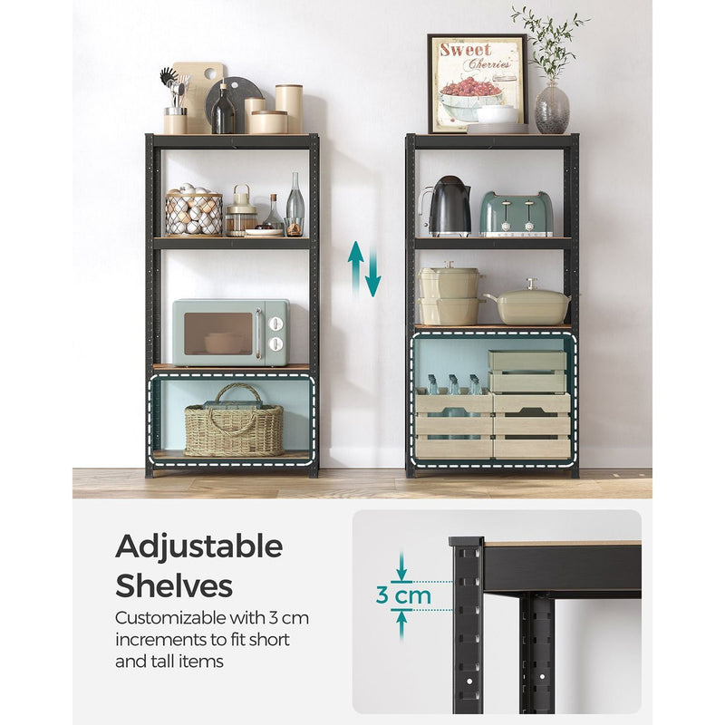 Songmics Garage Racking 40x80x160cm, Rustic Brown/Black