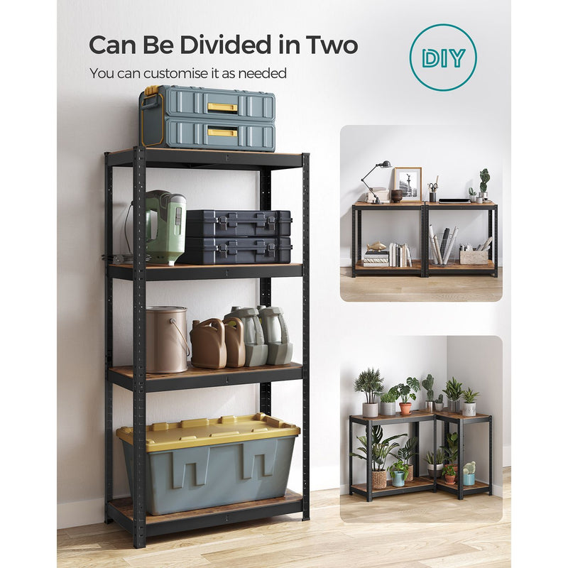 Songmics Garage Racking 40x80x160cm, Rustic Brown/Black