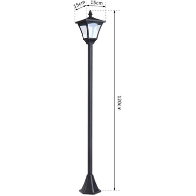 Solar Powered Garden Lamp Post - 1.2M - Black Outsunny