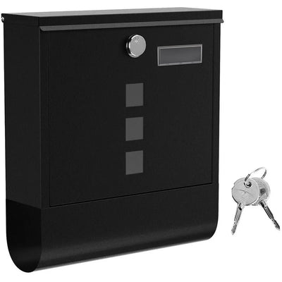 Post Box For House With Lock, Black SONGMICS
