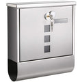 Silver Lockable Wall Mounted Letterbox Songmics