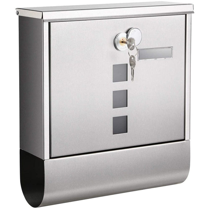 Silver Lockable Wall Mounted Letterbox