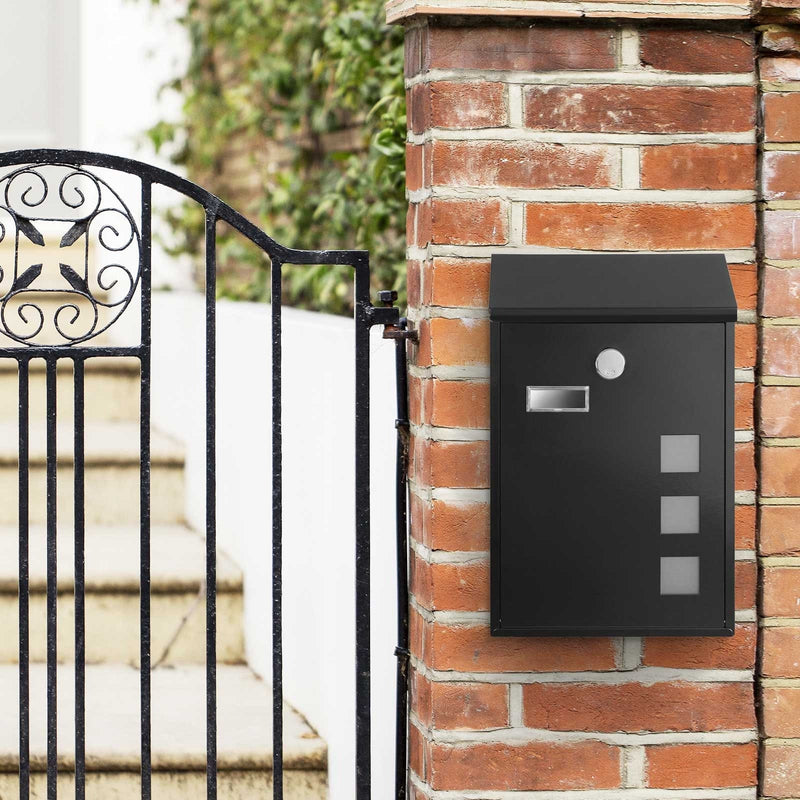 Wall Mounted Letter Box, Black