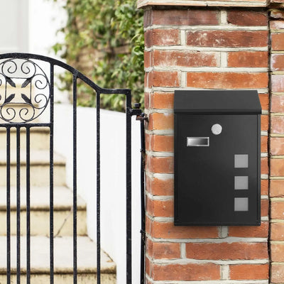 Wall Mounted Letter Box, Black SONGMICS