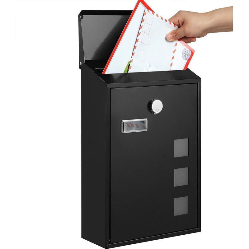 Wall Mounted Letter Box, Black