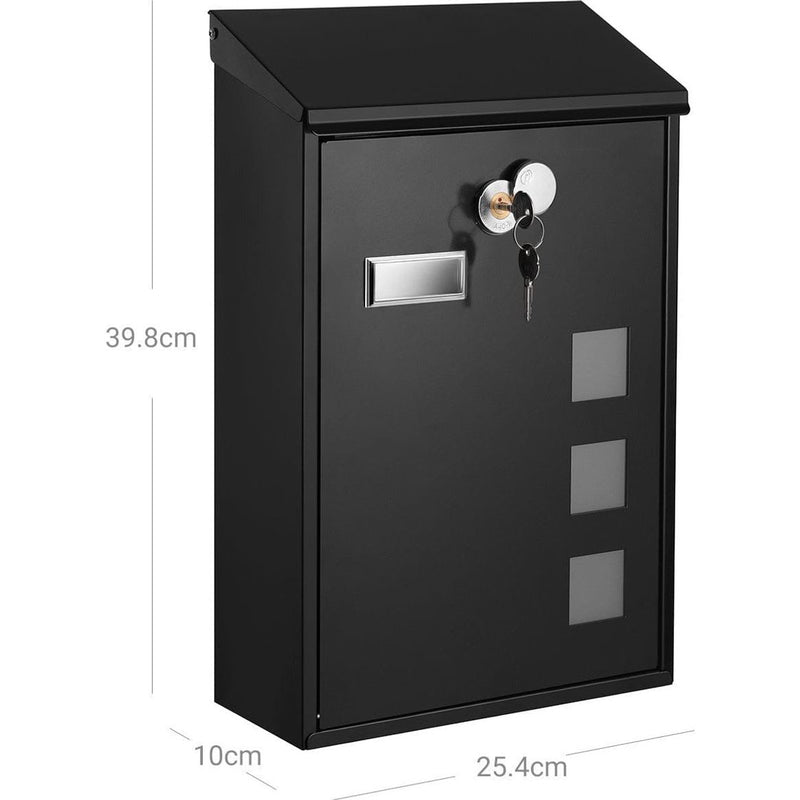 Wall Mounted Letter Box, Black