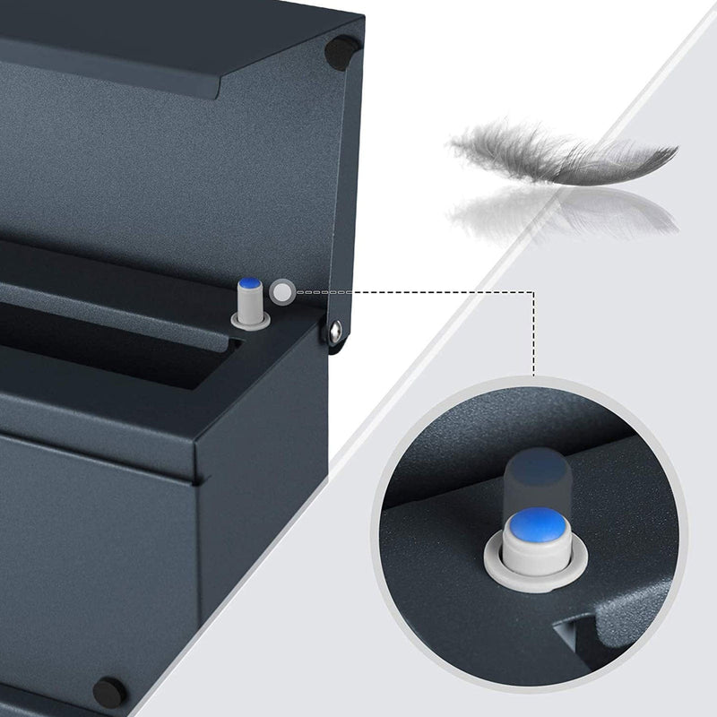 Grey Lockable Wall Mounted Post Box by Songmics