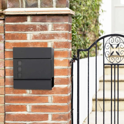 Black Contemporary Wall Mounted Post Box by Songmics SONGMICS