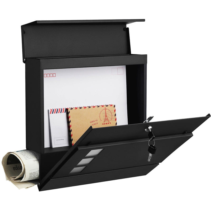 Black Contemporary Wall Mounted Post Box by Songmics