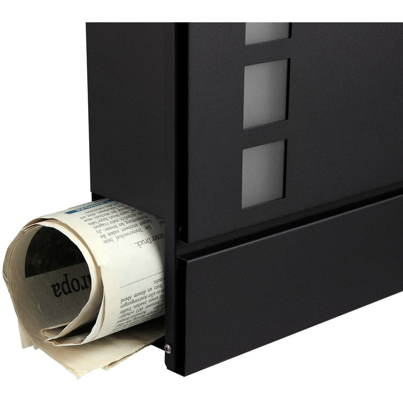 Black Contemporary Wall Mounted Post Box by Songmics
