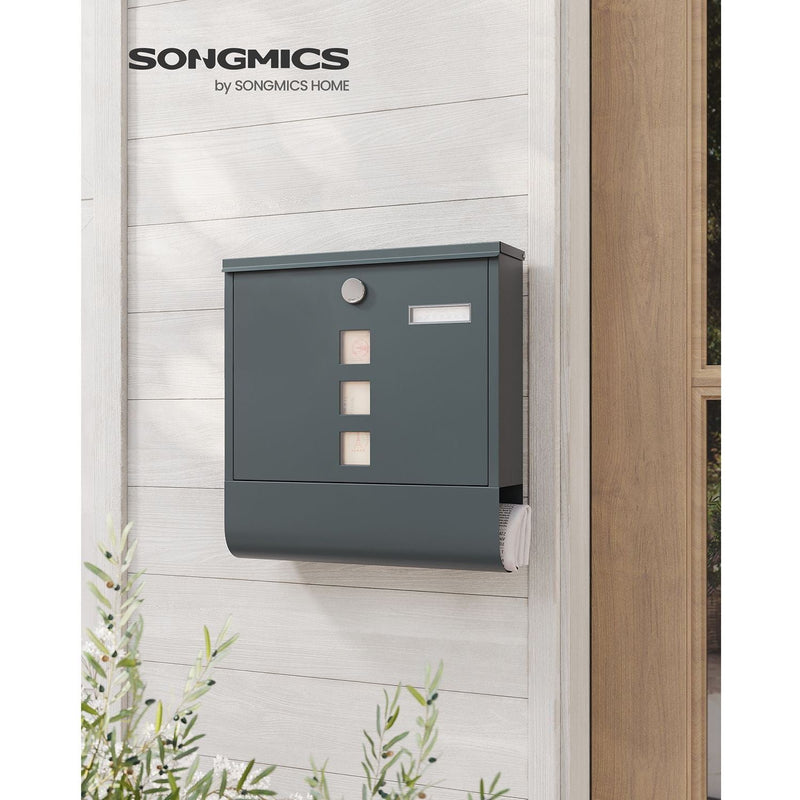 Mailbox With Lock and Newspaper Holder by Songmics