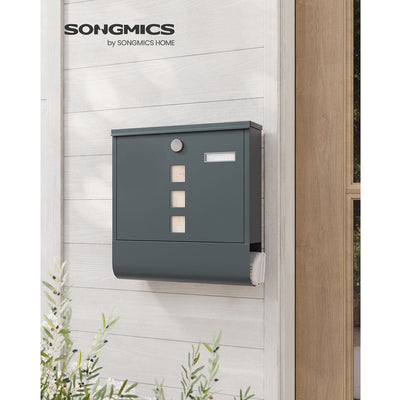 Mailbox With Lock and Newspaper Holder by Songmics Songmics