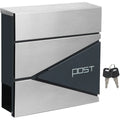 Wall Mounted Mailbox Grey & Silver by Songmics SONGMICS