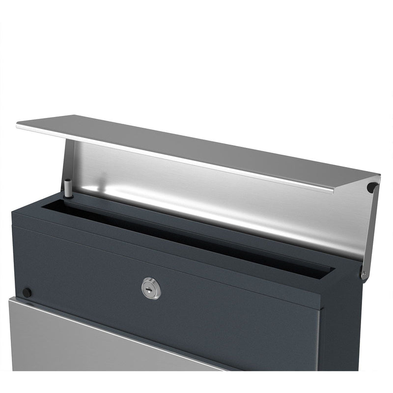 Wall Mounted Mailbox Grey & Silver by Songmics