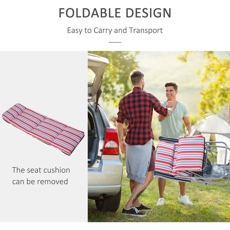 Set of 2 Padded Garden Recliner Chairs