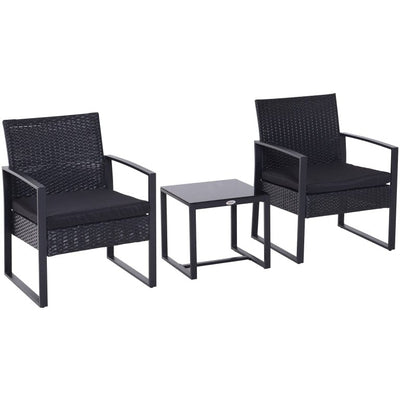 Rattan Bistro Set For 2 Outsunny