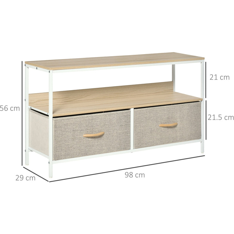 Maple Wood TV Unit With 2 Linen Drawers