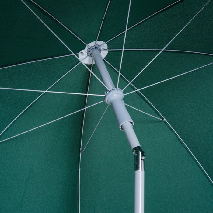 2.2m Beach Umbrella Parasol, Steel - Dark Green