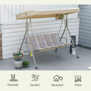 3 Seat Garden Swing Chair With Canopy Outsunny