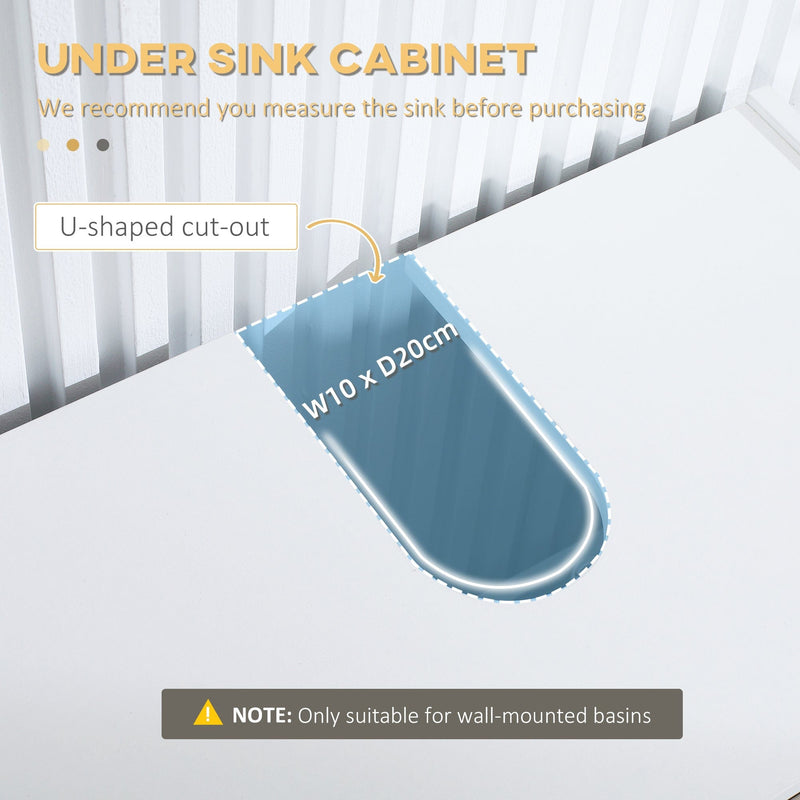 White Floor Standing Bathroom Sink Cabinet With Double Doors