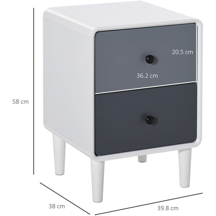 Modern 2 Drawer Nightstand