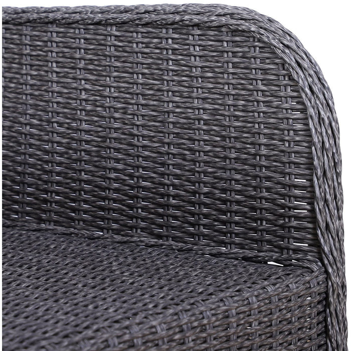 Deluxe 2 Seater Rattan Lounge Set, Grey, Fully-Assembled