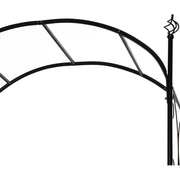 Metal Garden Arch with Gate, Climbing Plant Support, Black Outsunny