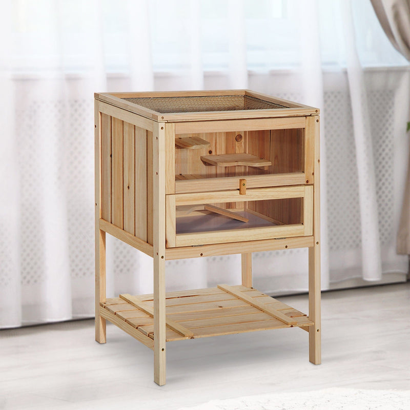 3-Tier Wooden Hamster Cage