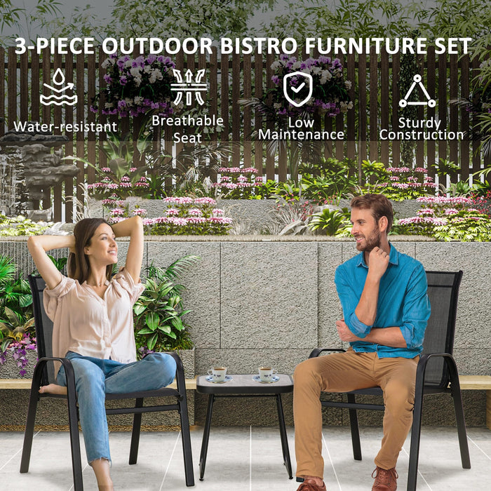 Garden Furniture Bistro Set - Black