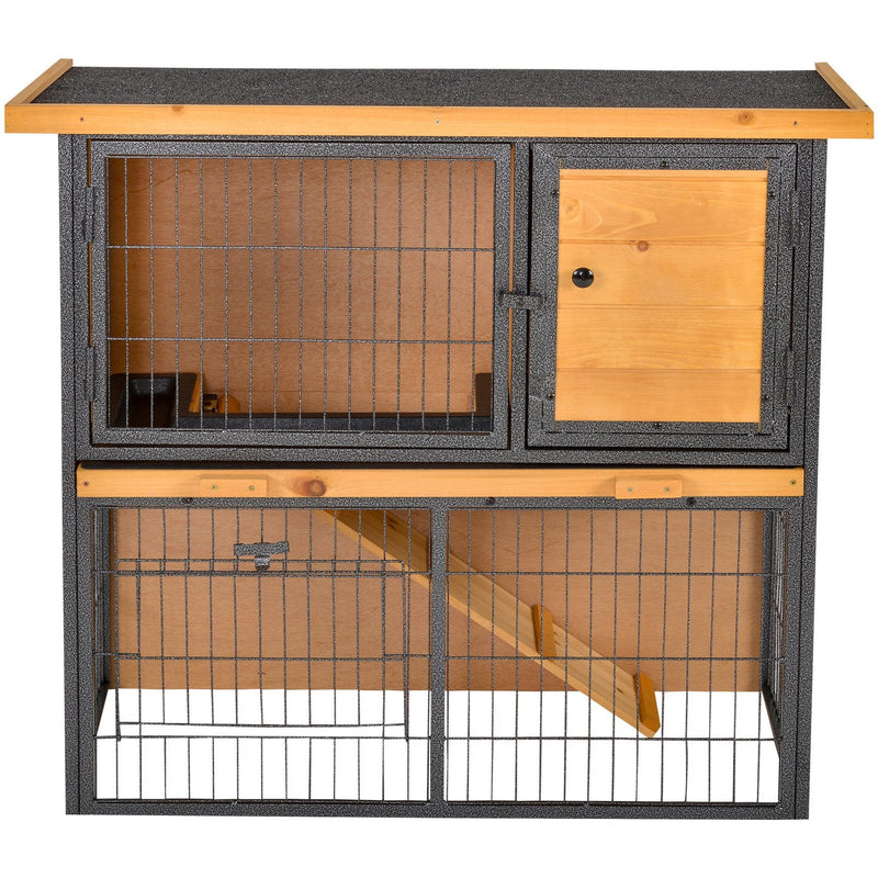 Deluxe Raised Rabbit Hutch with Slide-Out Tray
