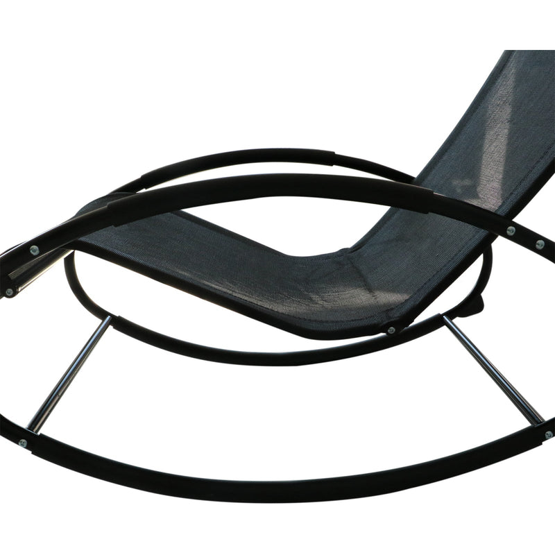 Rocker Sun Lounger With Pillow Outsunny