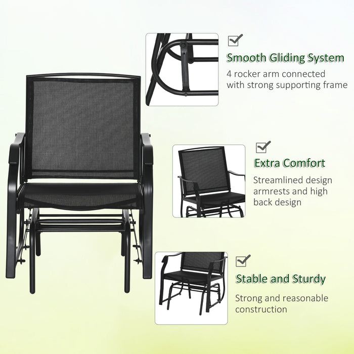 Glider Chair and Table Set, 2 Seater