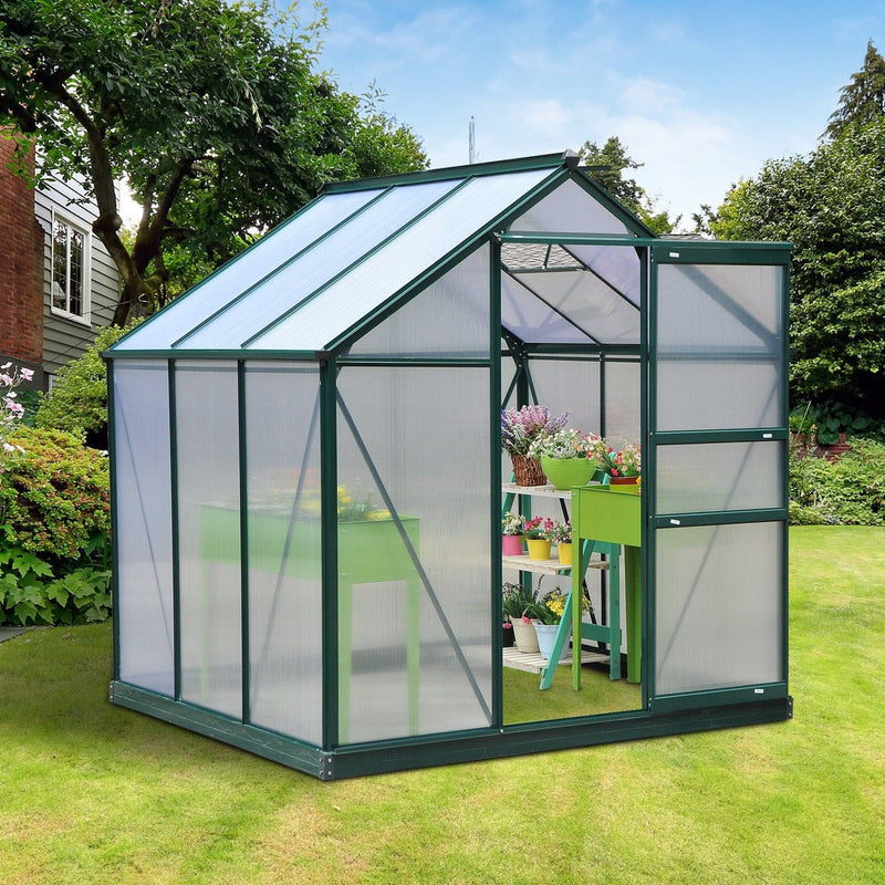 Polycarbonate Greenhouse, Walk In, Galvanised Frame, Clear