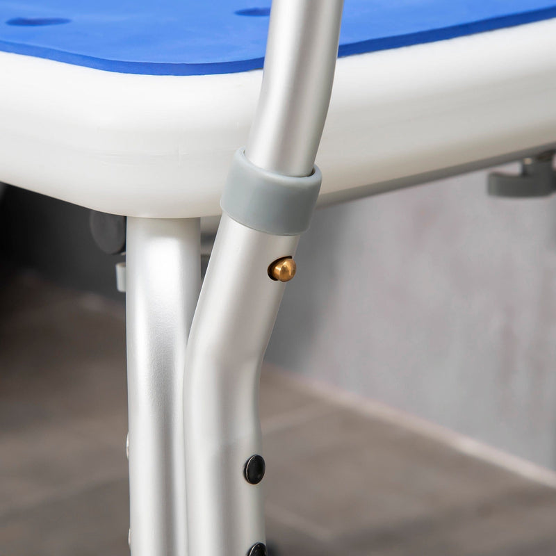 Padded Shower Chair, Height Adjustable - Blue