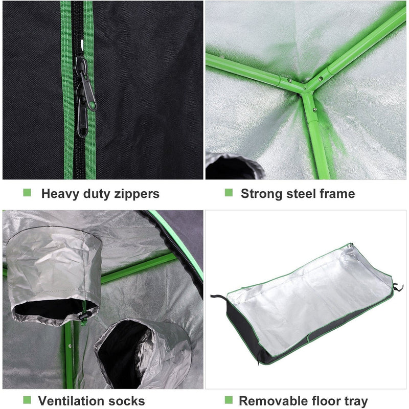 Mylar Hydroponic Grow Tent, 600D Oxford, 120 x 60 x 150cm
