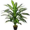 Artificial Dracaena Tree with Pot for Low Maintenance Indoor Greenery 110 cm Green Outsunny
