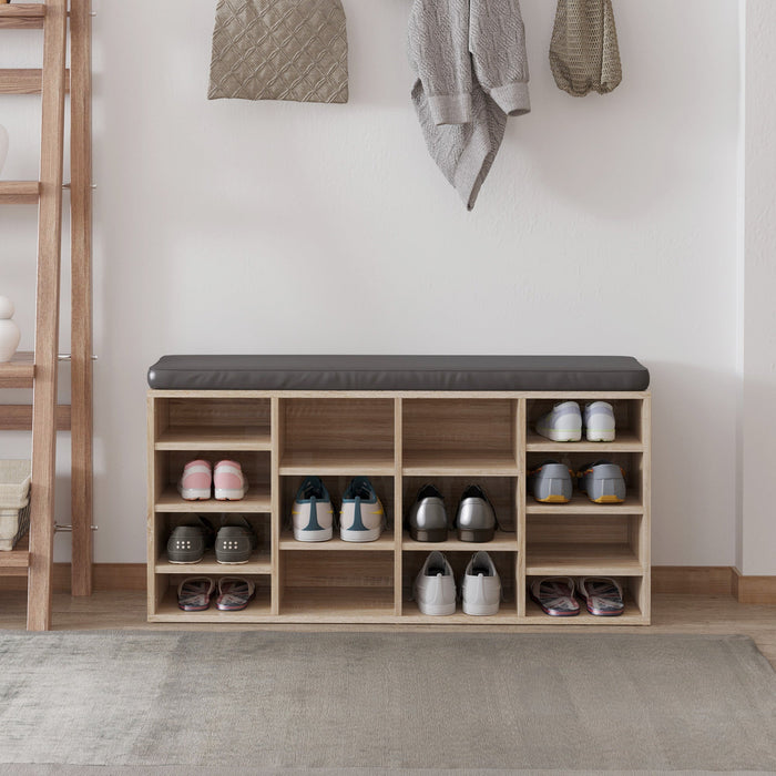 Hallway Bench With Shoe Storage and Cushion