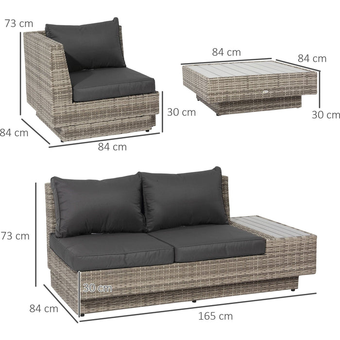 Garden Furniture Corner Sofa & Coffee Table Set