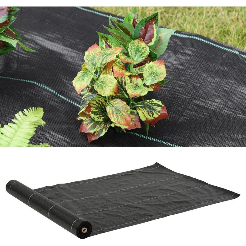 Landscaping Fabric, Heavy-Duty Weed Barrier, 1x50m